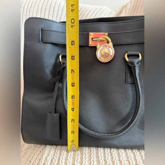 SALE! Michael Kors Hamilton Large Satchel 30S2GHMT3L Black Saffiano Finish - Picture 5 of 11